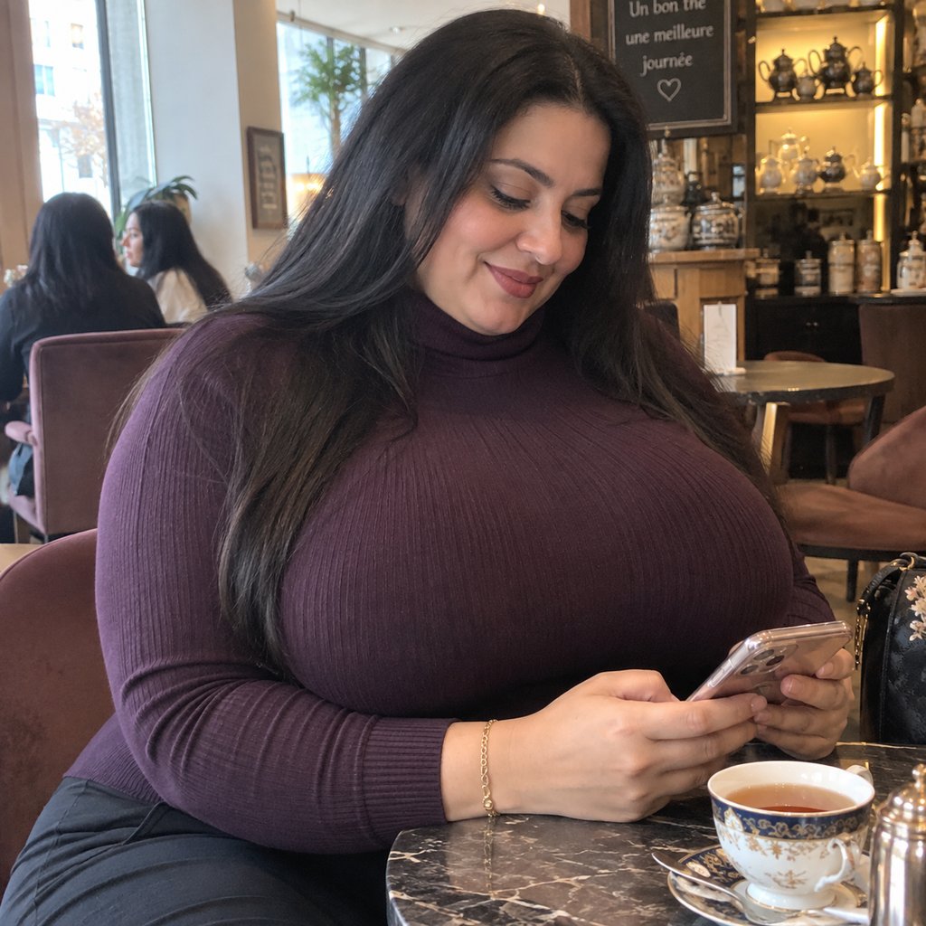Femme ecrivant un message de report sur son telephone dans un salon de the. Illustration de la reformulation d’un rendez-vous annule